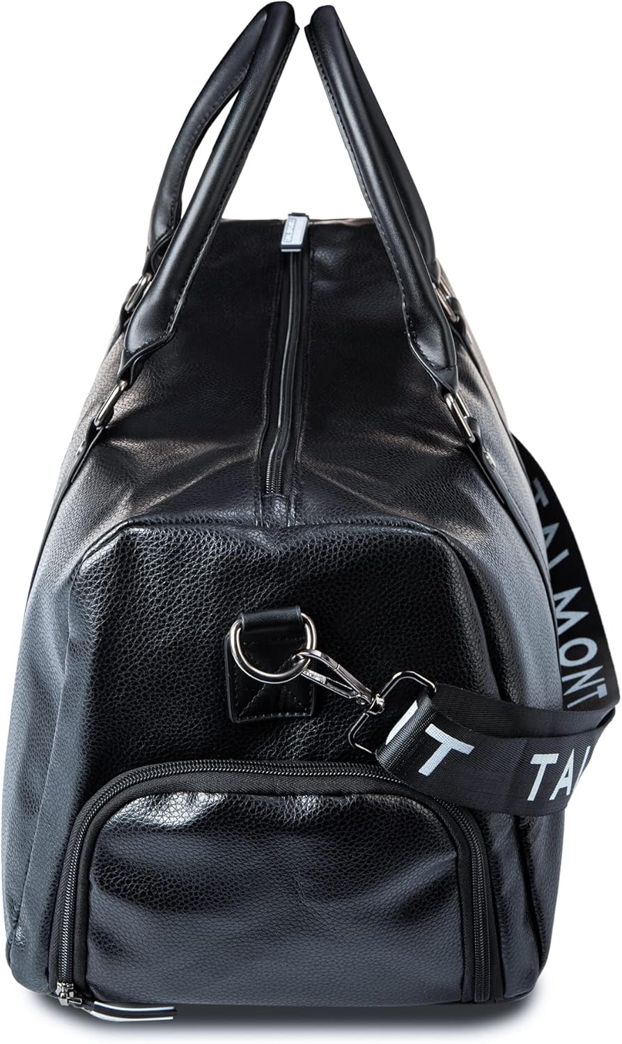 Gym Duffle Leather Bag with Shoe Compartment for Sports Travel