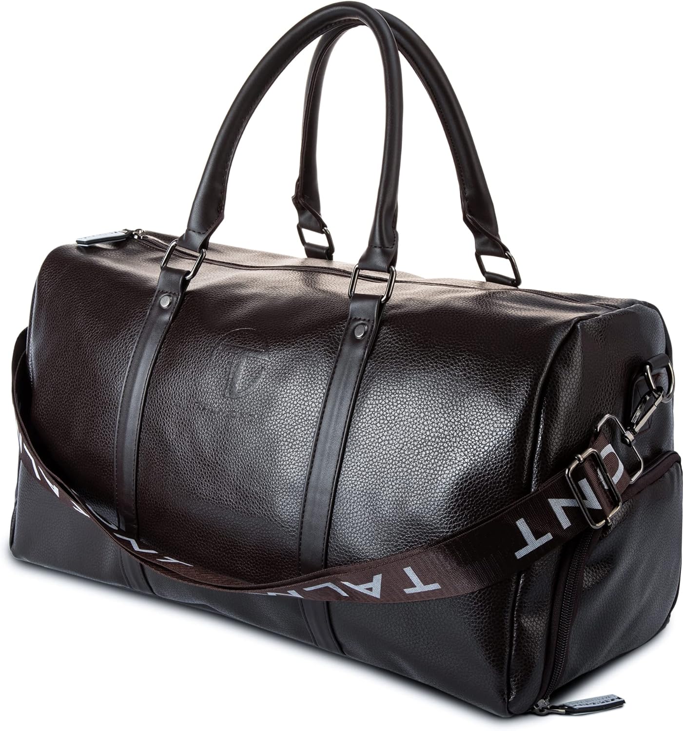 Gym Duffle Leather Bag with Shoe Compartment for Sports Travel