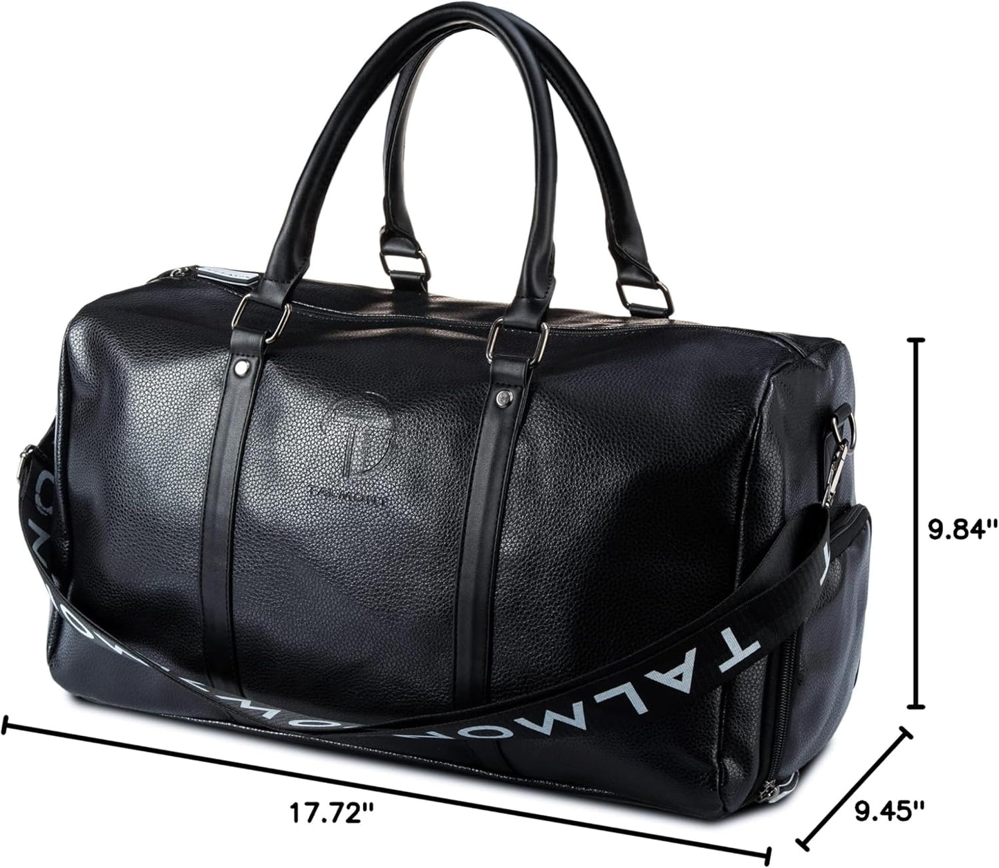 Gym Duffle Leather Bag with Shoe Compartment for Sports Travel