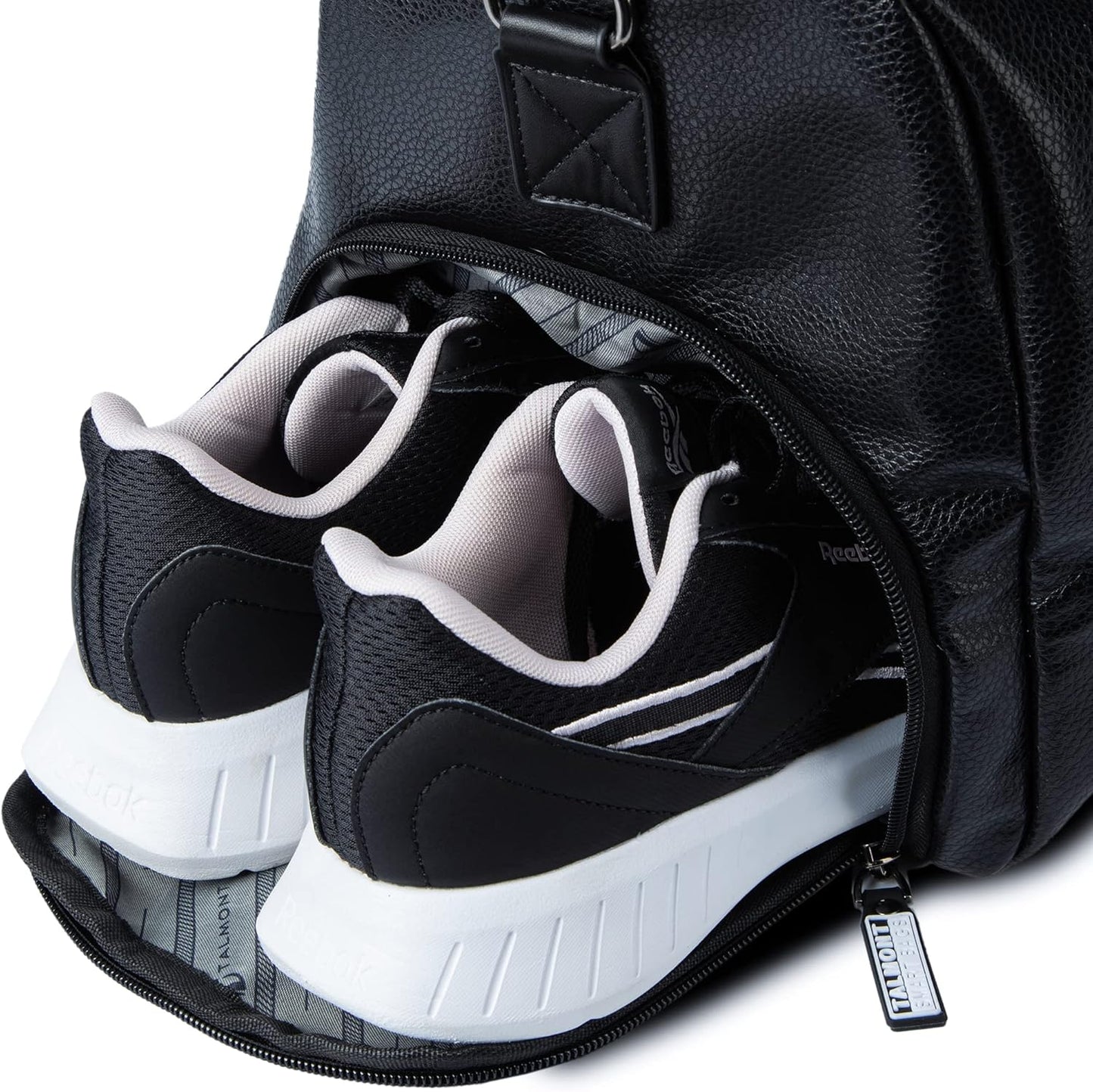 Gym Duffle Leather Bag with Shoe Compartment for Sports Travel