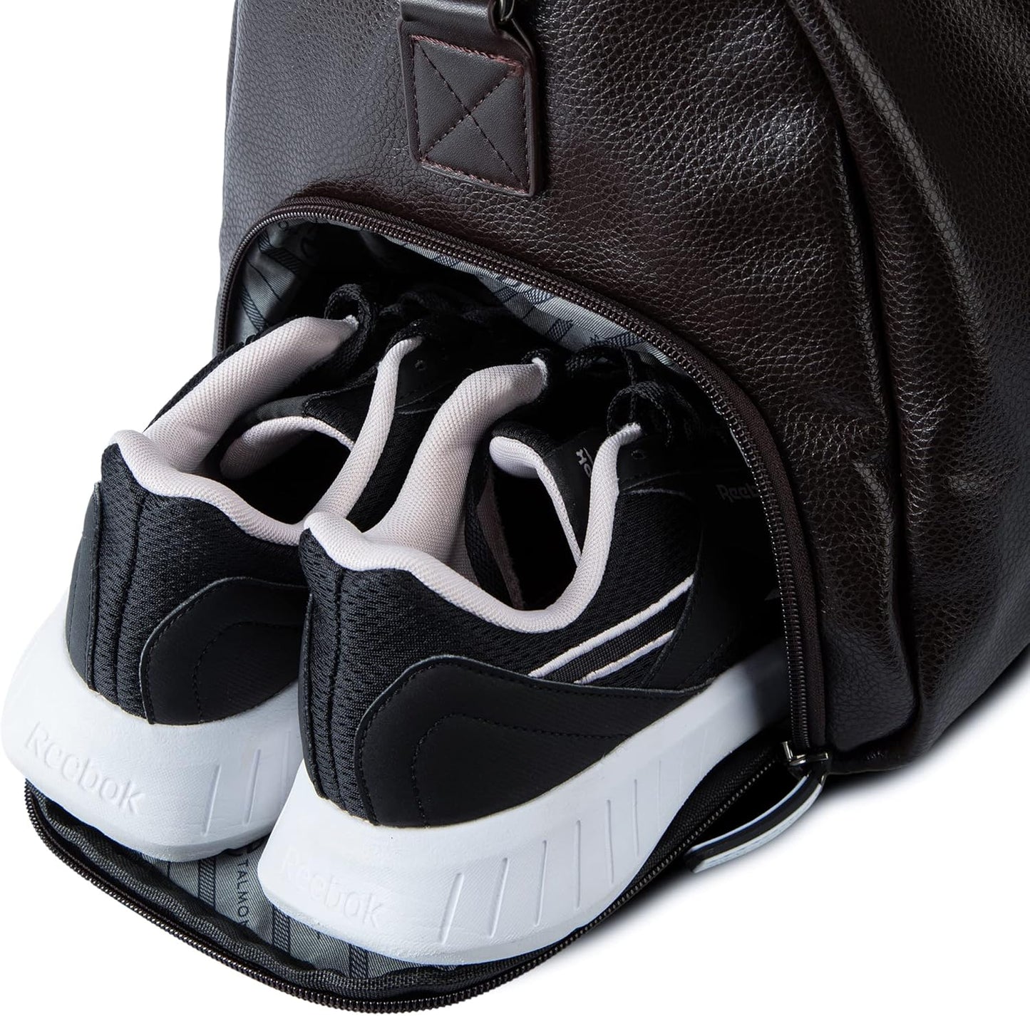 Gym Duffle Leather Bag with Shoe Compartment for Sports Travel
