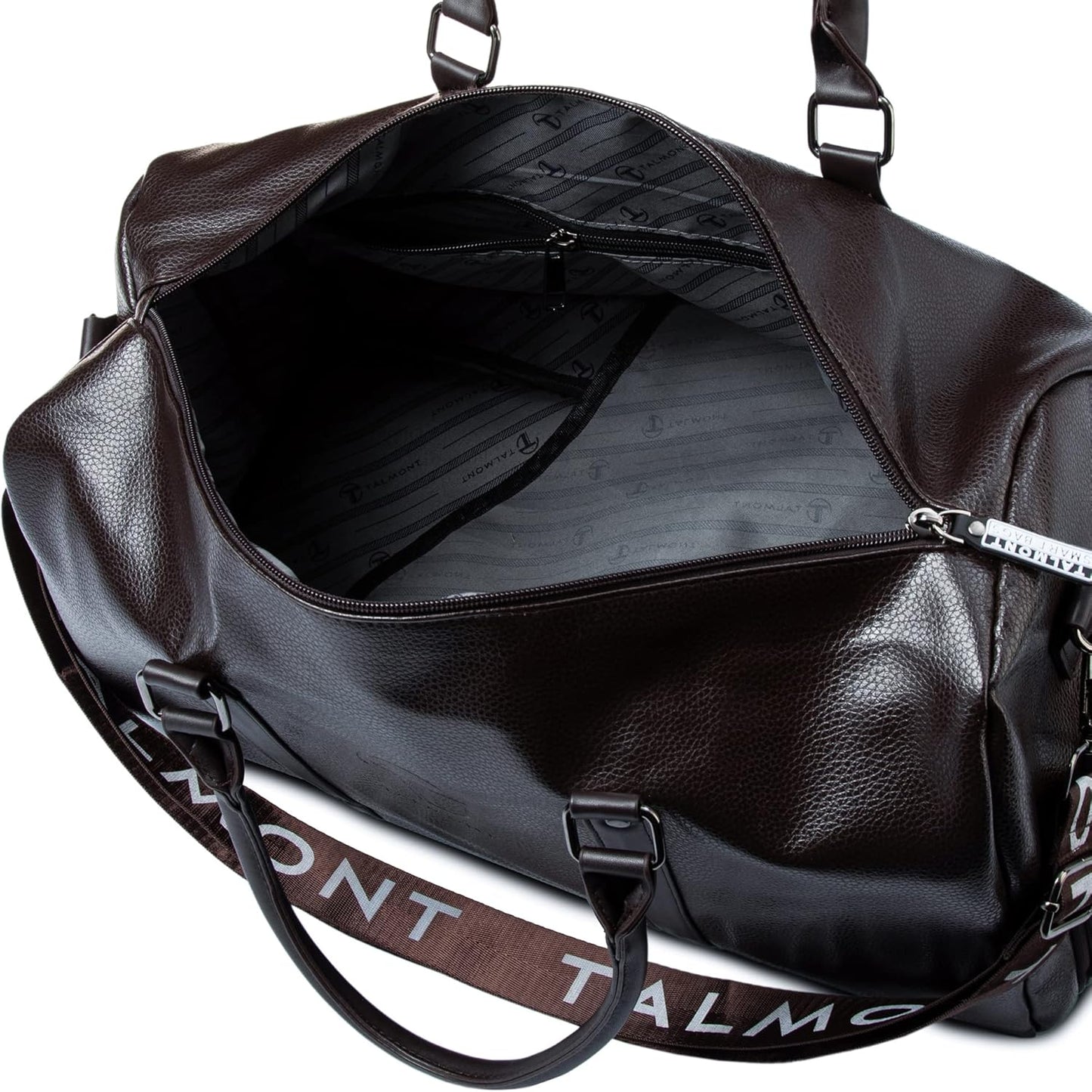 Gym Duffle Leather Bag with Shoe Compartment for Sports Travel
