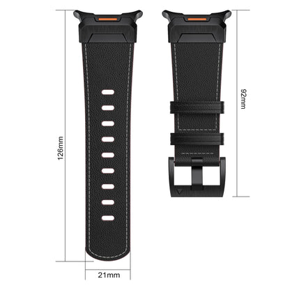 Mecha Bezel Leather Strap for Galaxy Watch 20mm