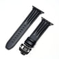 Luxury Full-Grain Leather Butterfly Buckle Band for Apple Watch