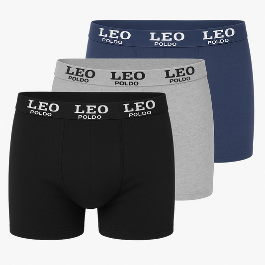 3-Pack LEO Poldo Men’s Performance Boxer Briefs