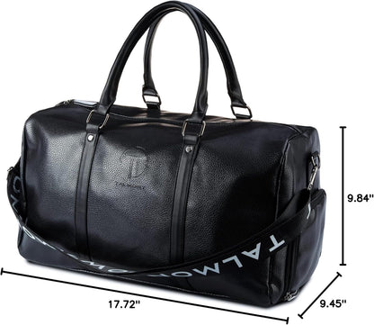 Gym Duffle Leather Bag with Shoe Compartment for Sports Travel