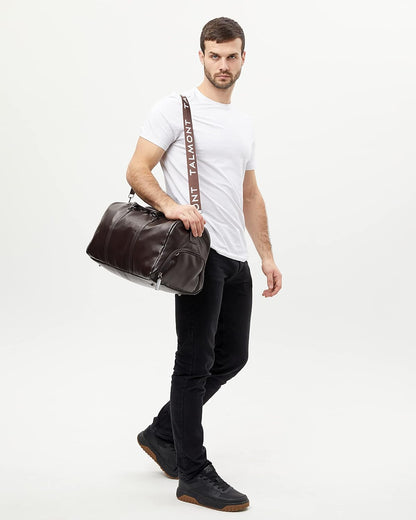 Gym Duffle Leather Bag with Shoe Compartment for Sports Travel