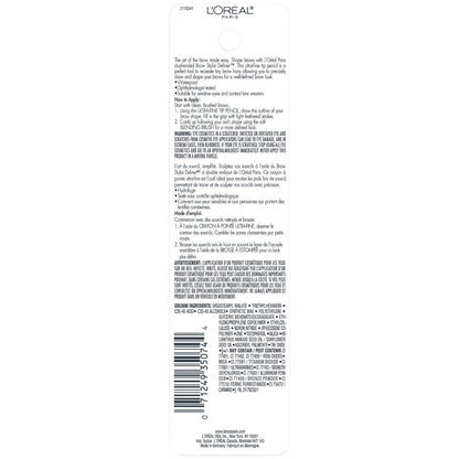2-PACK L'Oreal Paris Makeup Brow Definer Waterproof Eyebrow Pencil, Ultra-Fine Mechanical Pencil, Draws Tiny Brow Hairs and Fills in Sparse Areas and Gaps, , 0.003 Ounce