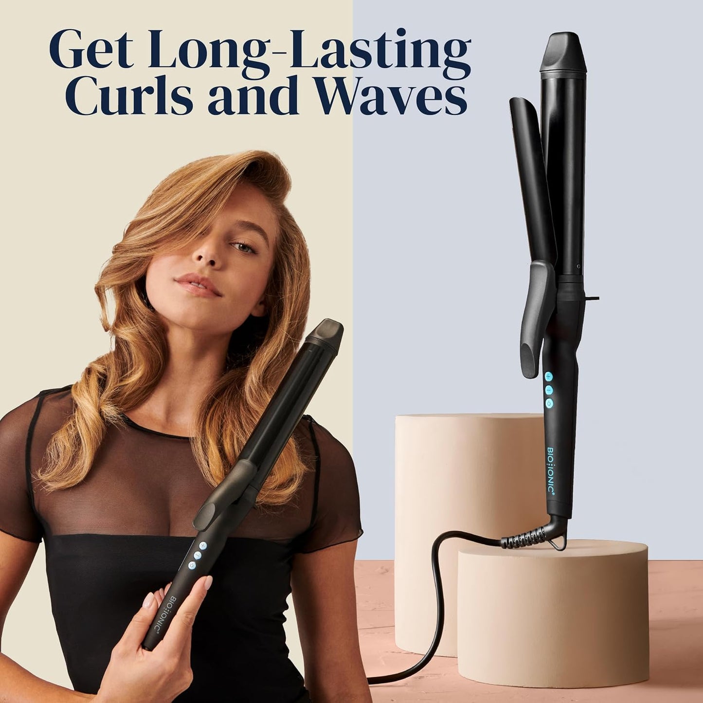 Bio Ionic Long Barrel Styler, Curling Iron with Moisture Heat Technology & NanoIonic MX