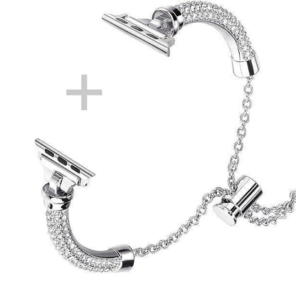 Bling Band Bracelet for Women | Compatible with Apple Watch Series 9/8/7/6/5/4/3/2/1 | Stainless Steel Dressy Metal Strap