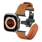Leather Butterfly Band – Ideal Gift for Apple Watch Users – Soft Genuine Leather, Multiple Colors ⚫️ Sleek Black Buckle