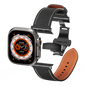 Leather Butterfly Band – Ideal Gift for Apple Watch Users – Soft Genuine Leather, Multiple Colors ⚫️ Sleek Black Buckle