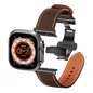 Leather Butterfly Band – Ideal Gift for Apple Watch Users – Soft Genuine Leather, Multiple Colors ⚫️ Sleek Black Buckle